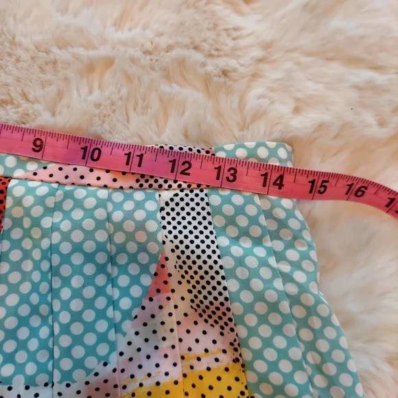 1 State Mini Skirt Polka Dot Print Side Zip Multi Color Sz S - Picture 9 of 12